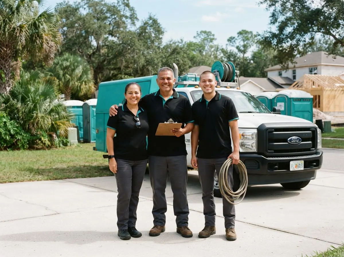 The Wild Mustang Portable Toilets team, portable toilet rentals in Kissimmee, FL